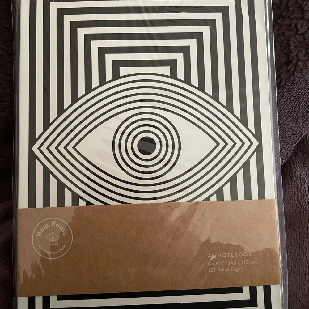 Jonathan Adler Black and White Striped Notebook